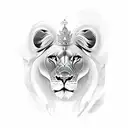 lioness crown queen tattoo design idea