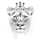 lioness crown queen tattoo design idea