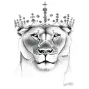 lioness crown queen tattoo design idea