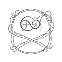 The infinity symbol ∞ with Hayat's name written within or alongside it, representing eternal love. tattoo design idea