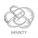 The infinity symbol ∞ with Hayat's name written within or alongside it, representing eternal love. tattoo design idea