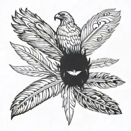 Three feather: one from an eagle, one from a falcon and one from a raven. The raven feather must be in the middle. tattoo design idea