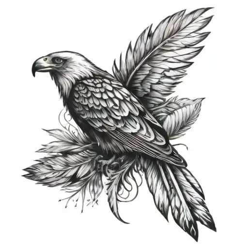 Three feathers: one from an eagle, one from a falcon and one from a raven. The raven feather must be in the middle. tattoo design idea