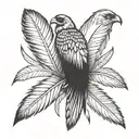 Three feather: one from an eagle, one from a falcon and one from a raven. The raven feather must be in the middle. tattoo design idea