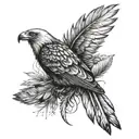 Three feathers: one from an eagle, one from a falcon and one from a raven. The raven feather must be in the middle. tattoo design idea
