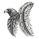 Three feathers: one from an eagle, one from a falcon and one from a raven. The raven feather must be in the middle. tattoo design idea