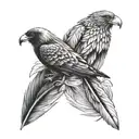 Three feathers: one from an eagle, one from a falcon and one from a raven. The raven feather must be in the middle. tattoo design idea