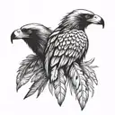 Three feathers: one from an eagle, one from a falcon and one from a raven. The raven feather must be in the middle. tattoo design idea