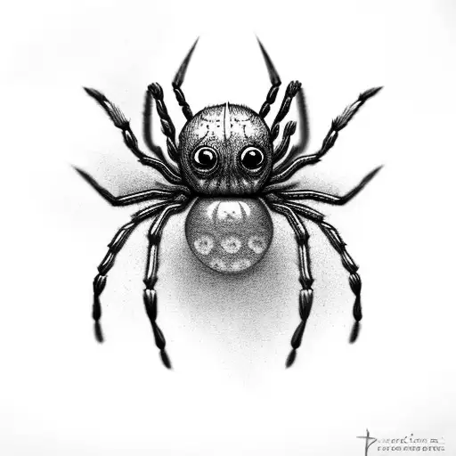Spider demon dark long leggs shading 3d  tattoo design idea