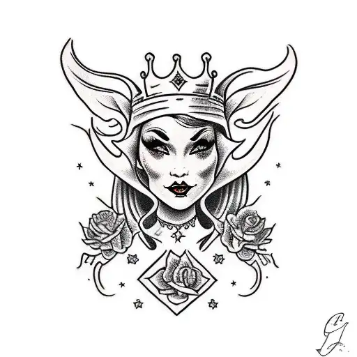 Elf empress tattoo design idea