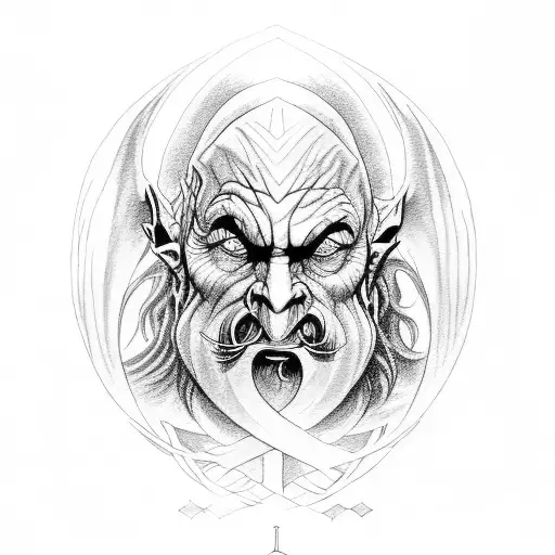 lord of the rings troll tattoo design idea