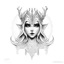 Elf empress tattoo design idea