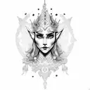 Elf empress tattoo design idea