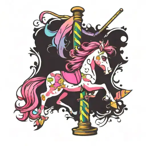 Pinky pony on a dancing on stripper pole tattoo design idea