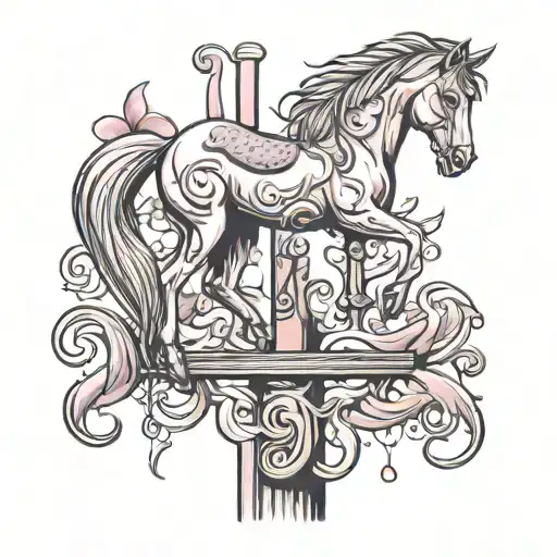 Pinky pony on a stripper pole tattoo design idea