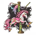 Pinky pony on a dancing on stripper pole tattoo design idea