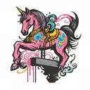 Pinky pony on a dancing on stripper pole tattoo design idea