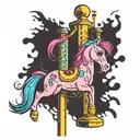 Pinky pony on a dancing on stripper pole tattoo design idea