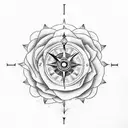 Rose clock compass tattoo design idea