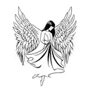 falling angel tattoo design idea