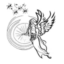falling angel tattoo design idea