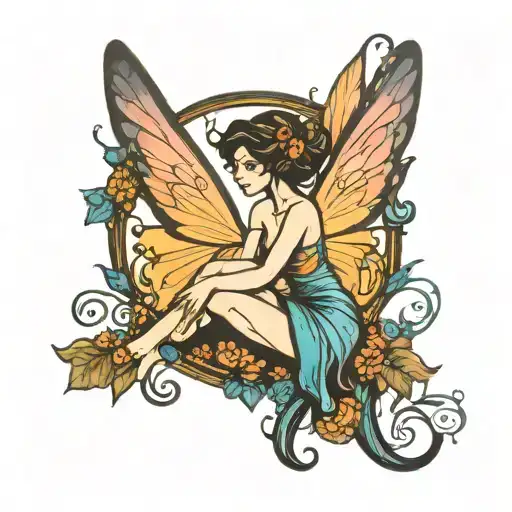 fairy silhouette, tattoo design idea