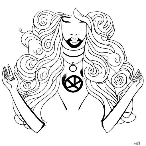 Plus size woman goddess tattoo design idea