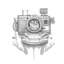 Alligator with camera tattoo design idea