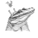 Alligator with camera tattoo design idea