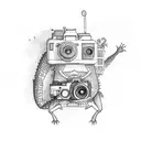 Alligator with camera tattoo design idea