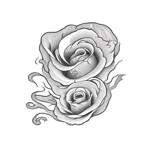 tête cobra sort d'une rose  tattoo design idea