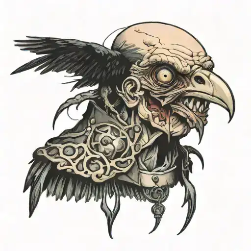 A cadaverous man with a "vulture eye", as in the short story The Tell-Tale Heart tattoo design idea