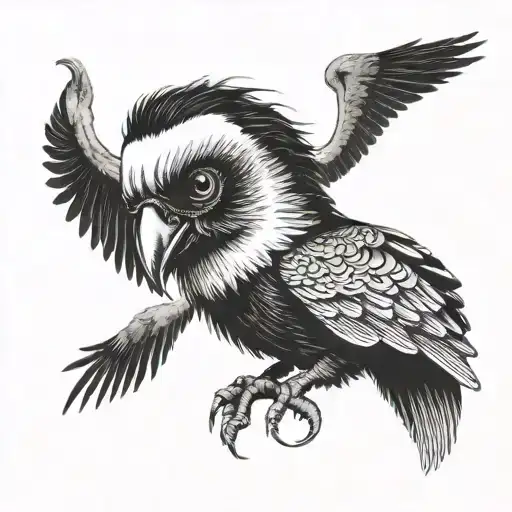 Edgar Allan Poe with a vulture eye tattoo design idea