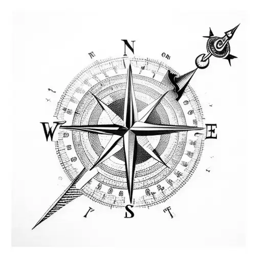 compass and a Bible verse about finding your way home tattoo design idea