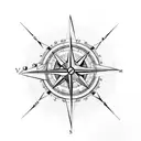 compass and a Bible verse about finding your way home tattoo design idea
