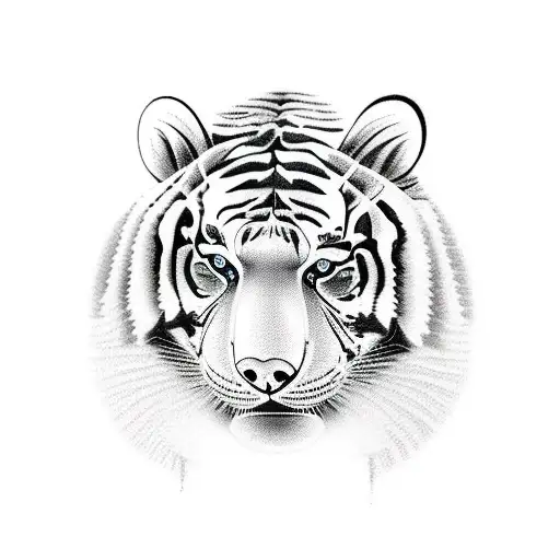 Stare down bear vs tiger tattoo design idea