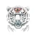 Stare down bear vs tiger tattoo design idea