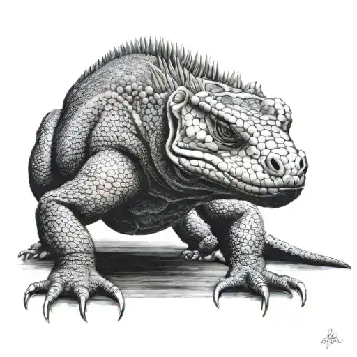 komodo dragon tattoo design idea