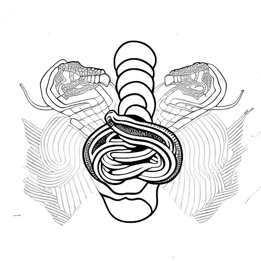 snake skeleton hand tattoo design idea