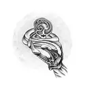 snake with skeleton hand tattoo design idea