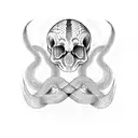 snake skeleton  tattoo design idea