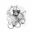 snake skeleton  tattoo design idea