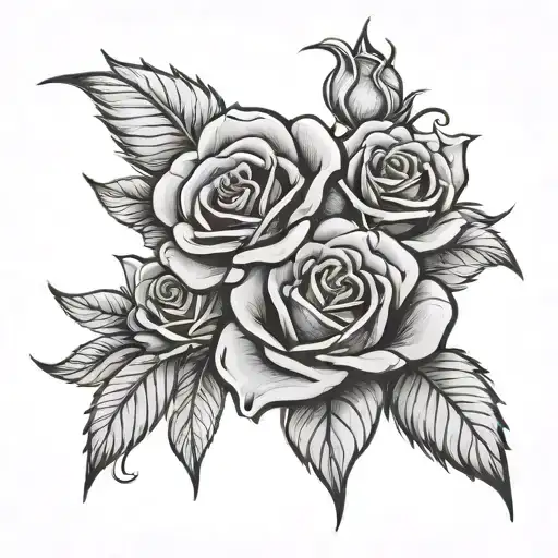 stephanie with roses tattoo design idea