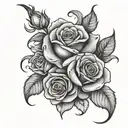 stephanie with roses tattoo design idea