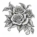 stephanie with roses tattoo design idea