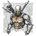 Deathstroke dc comics Gotham city  tattoo design idea