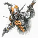 Deathstroke dc comics Gotham city  full sleeve  tattoo design idea