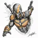Deathstroke dc comics Gotham city  full sleeve  tattoo design idea