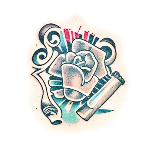 broken glass of wine  tattoo design idea