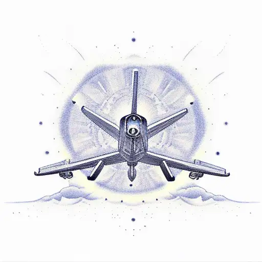 light aircraft mointain yacht  tattoo design idea